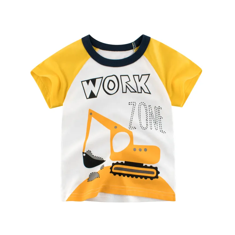 Casual Boys Cartoon Printed Short Sleeve T-Shirt 100% Cotton for Toddlers 0-3T