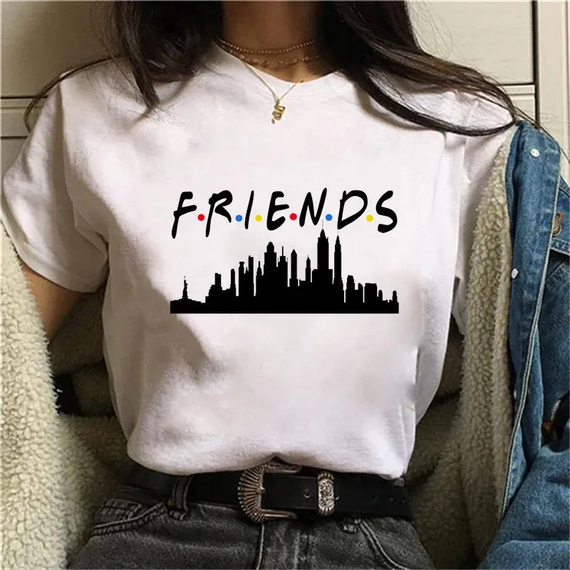 Summer Women Fashion Cute Letter Print Round Neck Short Sleeve T-Shirt