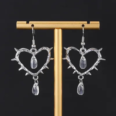 Gothic Heart Cross Earrings Dark Wind