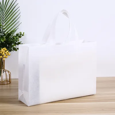Simple Solid Color Non-Woven Portable Packaging Tote Bag