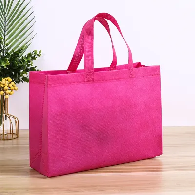 Simple Solid Color Non-Woven Portable Packaging Tote Bag