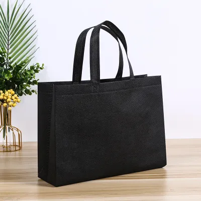 Simple Solid Color Non-Woven Portable Packaging Tote Bag
