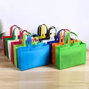 Simple Solid Color Non-Woven Portable Packaging Tote Bag