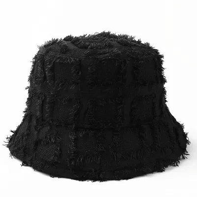 Women Fashion Burr Plaid Sunscreen Bucket Hat