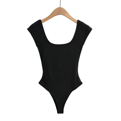 Women Fashion Sexy Solid Color Backless Tight Bodysuits Slim Fit