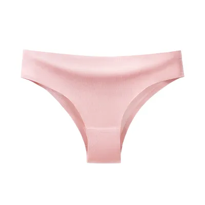 Women's Ice Silk Seamless Panties Solid Color Low Waist