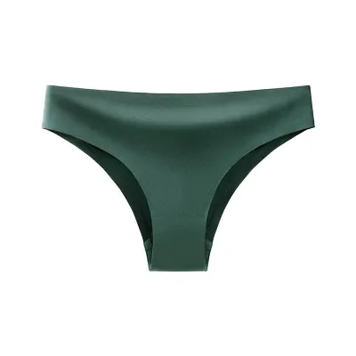 Women's Ice Silk Seamless Panties Solid Color Low Waist