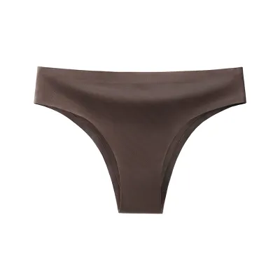 Women's Ice Silk Seamless Panties Solid Color Low Waist