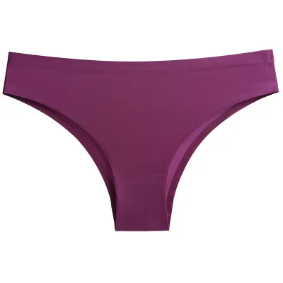 Women's Ice Silk Seamless Panties Solid Color Low Waist