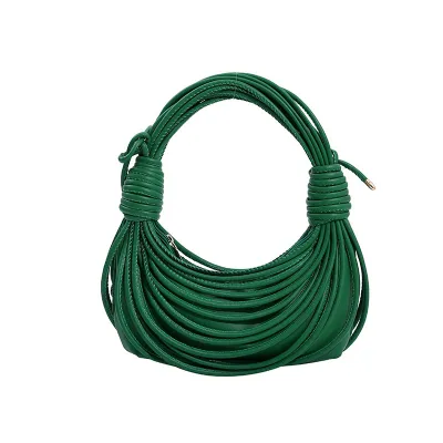 Women Fashion Creative Multicolor Line Woven Knot Handbag Shoulder Bag