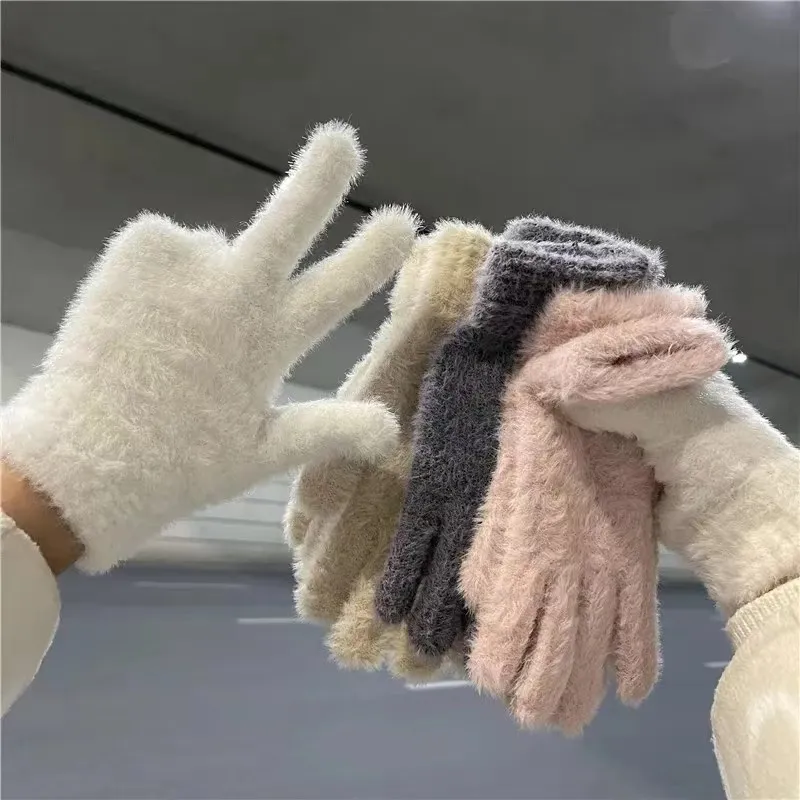 Autumn Winter Women'S Fashion Warm Non-Slip Plush Gloves