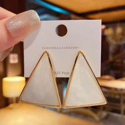 Women Retro Exaggerated Geometric Triangle Drop Earrings