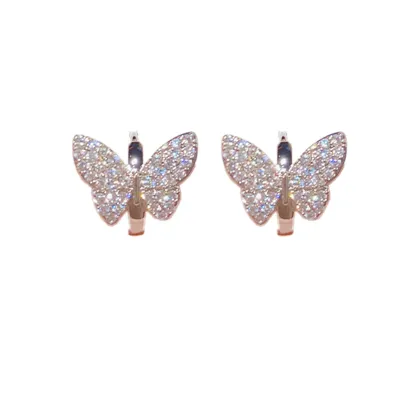 Women's Fashion Simple Butterfly Rhinestone Earrings