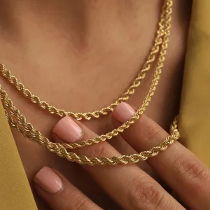 Women Fashion Stainless Steel Twist Chain Hip-Hop Geometric Necklace
