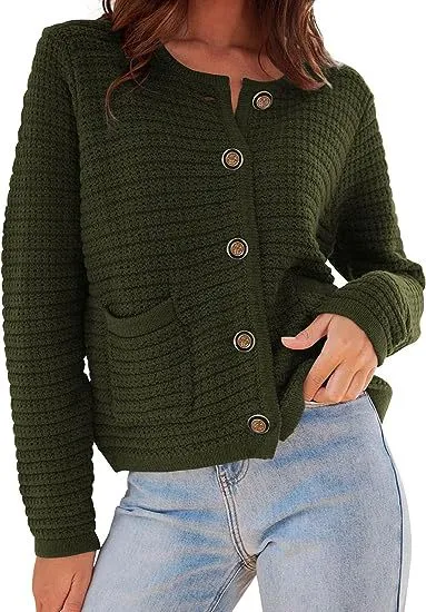 Autumn Winter Women Loose Fit Cardigan Knitted Sweater