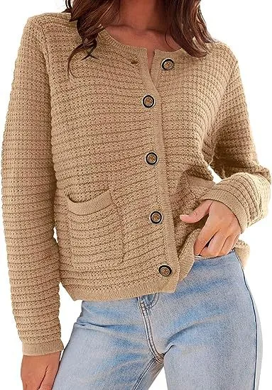 Autumn Winter Women Loose Fit Cardigan Knitted Sweater