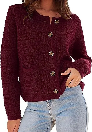 Autumn Winter Women Loose Fit Cardigan Knitted Sweater