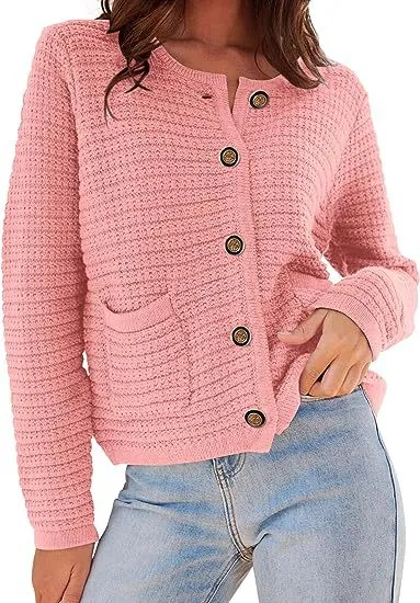 Autumn Winter Women Loose Fit Cardigan Knitted Sweater