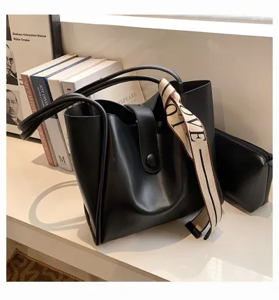 Women Fashionable Large Capacity PU Tote Bag with Zipper