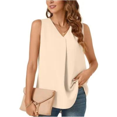 Women Fashion Loose Solid Color Chiffon Blouses