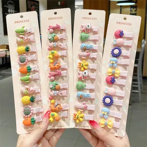 Children Cartoon Fruit Pattern Acrylic Hair Clips Side Clip Hairpins for Kids