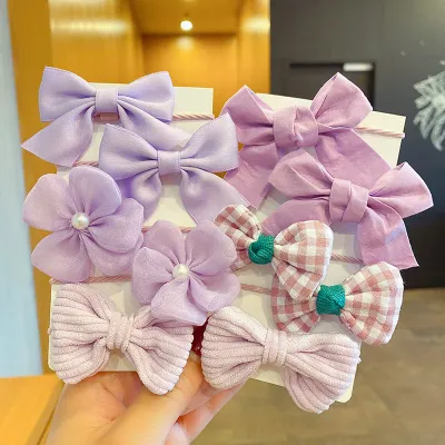 Children Cute Bow Headwear Floral Cloth Hair Ties
