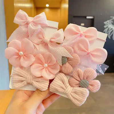 Children Cute Bow Headwear Floral Cloth Hair Ties