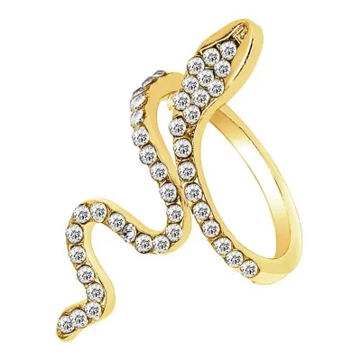 Women Fashion Rhinestone Snake Ring Alloy