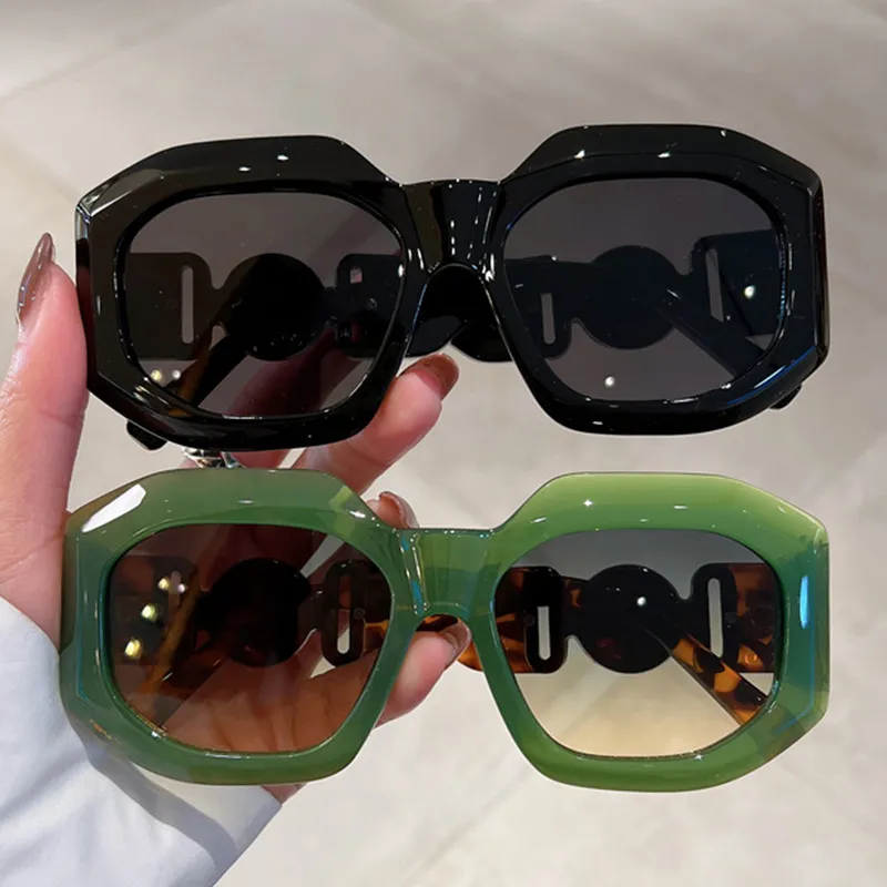 Women Fashion Simple Large Frame Polygon Sunglasses