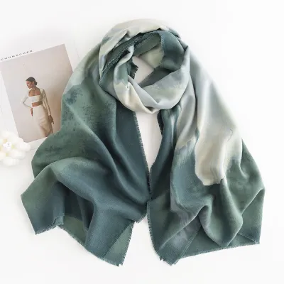 Women Fashion Gradient Cashmere Scarf - Long, Elegant, Polyester Blend 60*190cm