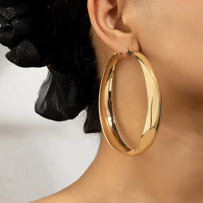 Big Circle Women Exaggerated Round Hoop Earrings