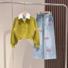 Green Sweater+ Jeans (Spring And Autumn)