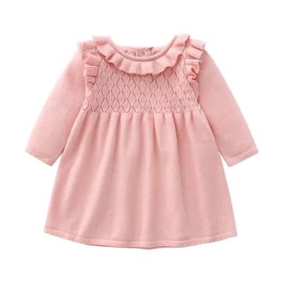 Kids Baby Girls Spring Autumn Casual Cute Long Sleeve Knitwear Princess A-Line Dress