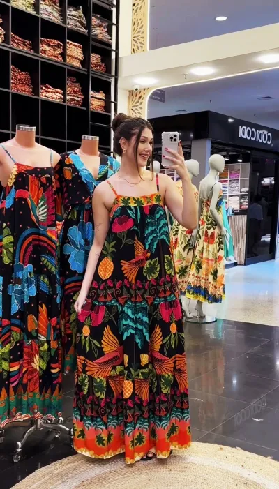 Summer Women Sexy Graphic Printing Sling Maxi Dress