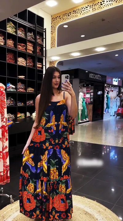 Summer Women Sexy Graphic Printing Sling Maxi Dress
