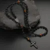 8Mm Black Volcanic Rock No.3 (Alloy Tag)