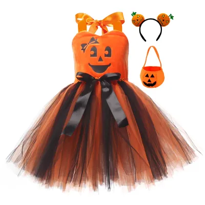 Kids Toddler Big Girls Halloween Mesh Sleeveless Party Tutu Princess Dress