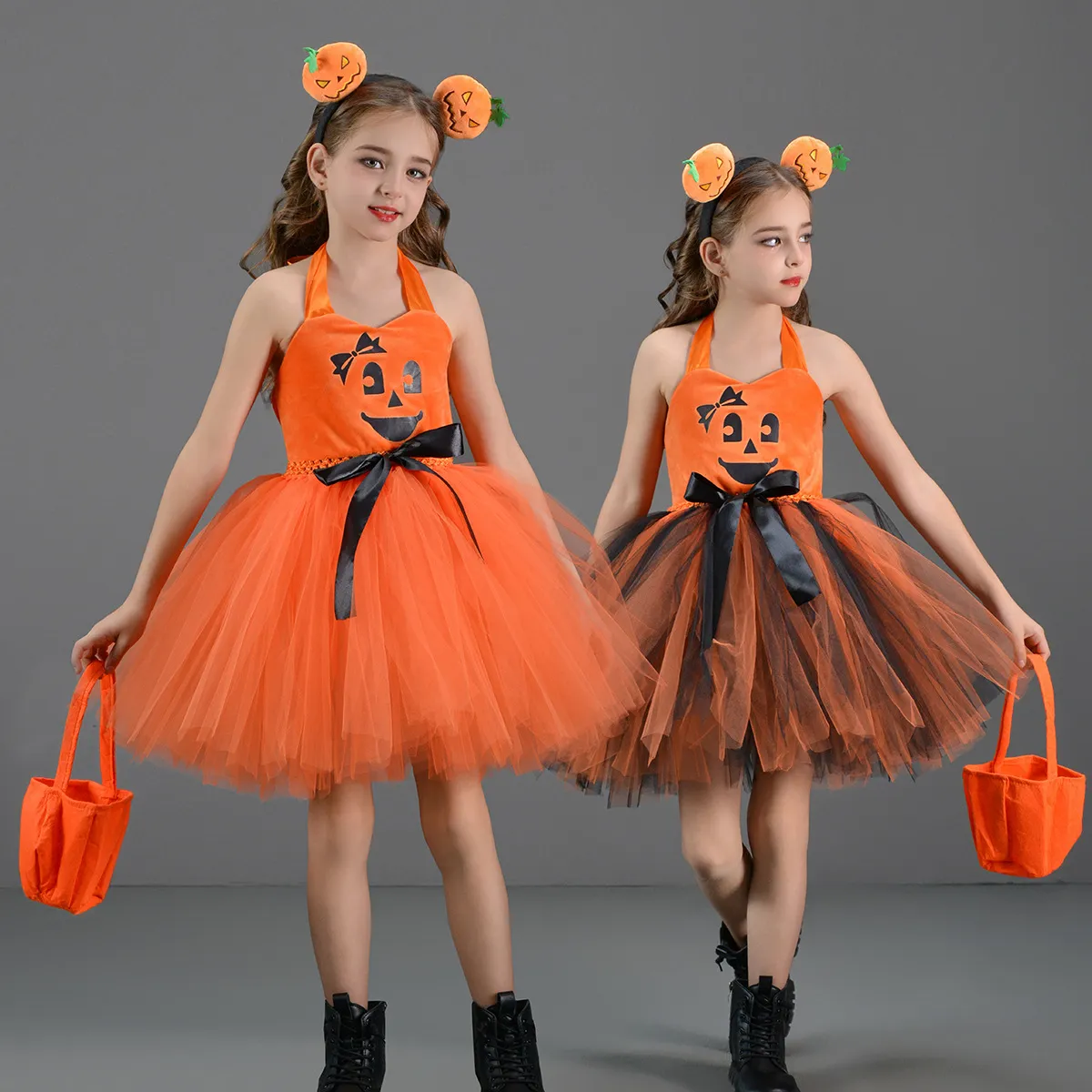 Kids Toddler Big Girls Halloween Mesh Sleeveless Party Tutu Princess Dress