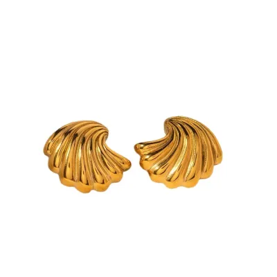Women Fashion Irregular Shell Metal Earrings