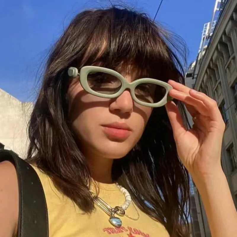 Fashion Y2k Oval Cat Eye Street Sunglasses PC Frame AC Lens 50G