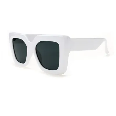 Simple Large Frame Women Transparent Plastic Square Sunglasses