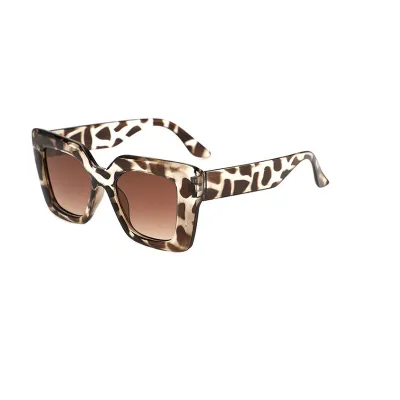 Simple Large Frame Women Transparent Plastic Square Sunglasses