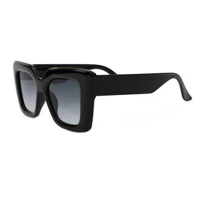 Simple Large Frame Women Transparent Plastic Square Sunglasses