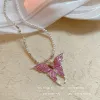 Pink Pearl Butterfly Necklace
