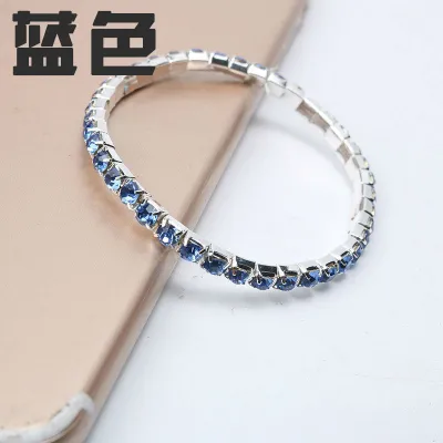 Women's Fashion Multicolor Crystal Rhinestone Elastic Bracelet