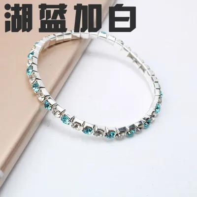 Women's Fashion Multicolor Crystal Rhinestone Elastic Bracelet