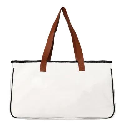 Fashionable Large Capacity Beach Cotton Linen Canvas Tote Bag