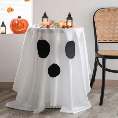 Halloween Party Pumpkin Spider Web Print Tablecloth Decoration