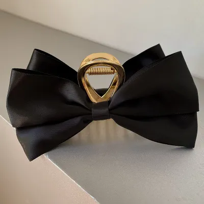 Women Fashion Simple Satin Bow Hair Claws