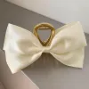 Satin Bow Hairpin Beige [Metal]]